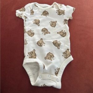 Carter's White and Brown Animal Print Bodysuit